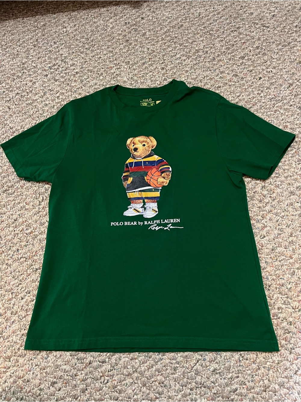 Polo by Ralph Lauren unisex Green Tee with Yellow Logo
